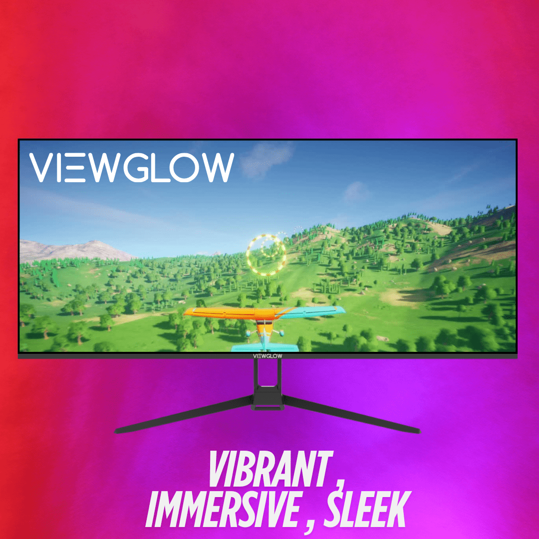 ViewGlow 34" Gaming Monitor, 3440x1440 LED, 1ms Response Time, 100Hz Refresh Rate, Computer Monitor Flat