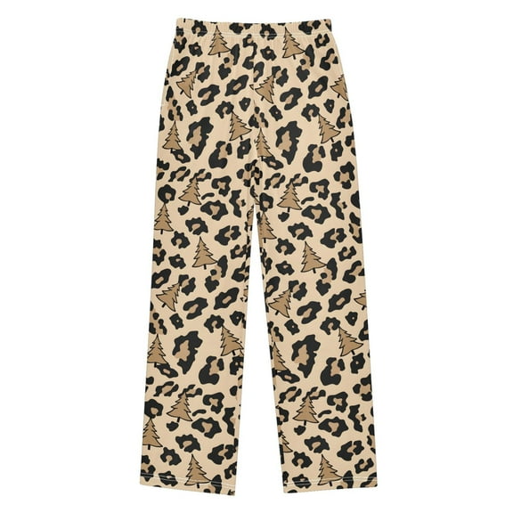 joogoo Leopard and Tree Pajama Pants Pj Bottoms Sleepwear Lounge L
