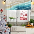 thumbnail image 5 of 2 Pack Valances for Window, Teal Ombre Ocean Short Curtains for Kitchen Bedroom Living Room, Summer Beach Coastal Waves Gradient Rod Pocket Small Window Treatment Valance Drapes 54 x 18 Inch, 5 of 8