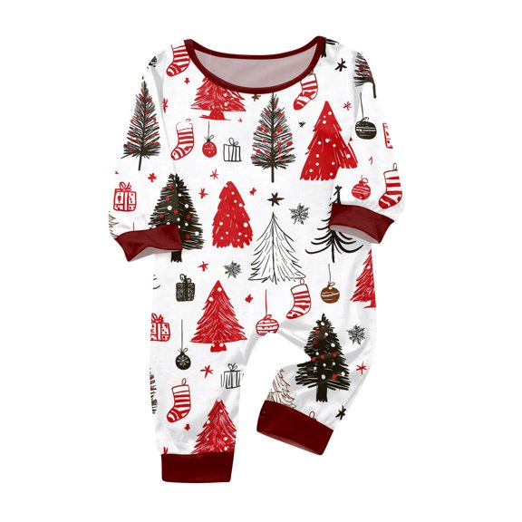Family Christmas Pajamas Matching Sets Festive Sleepwear Classic Print Long Sleeve Tops Pants Soft PJs for Cozy Holiday Nights