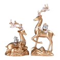 thumbnail image 1 of Figuras de estatuas de elk de 2 piezas Familia Fengshui Ornamentos Ornamentos Artewards año Nuevo Tablero de bodas Esculturas de ciervos de Dorado, 1 of 8