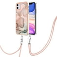 thumbnail image 2 of Feishell for iPhone 11 Case with Detachable Crossbody Strap, Fashion Marble Pattern Glossy Cover for Women Girls, Slim Fit Anti-Scratch Phone Case for iPhone 11,Rosegold, 2 of 7