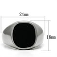 thumbnail image 2 of High polished (no plating) Stainless Steel Ring with Epoxy in Jet for Women Jet Stone Color Style TK595 Size 9, 2 of 4