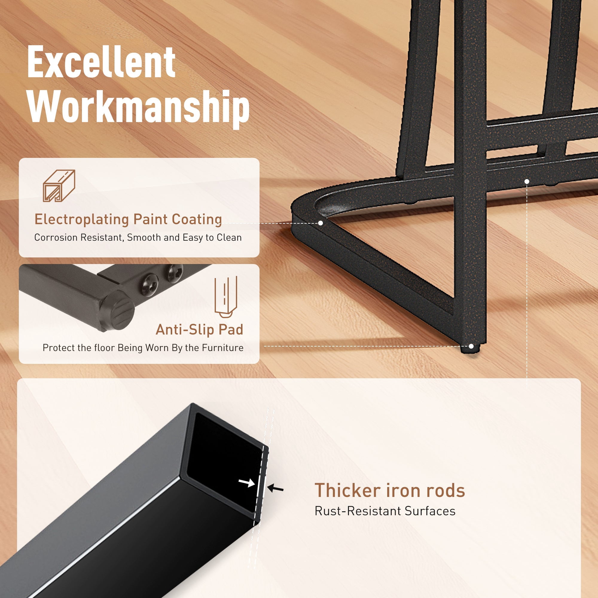 MF Studio 24" Counter Height Bar Stool with Back Set of 3, Faux Leather Bar Chair for Kitchen Island, Dark Gray