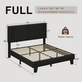 thumbnail image 3 of Honfach Full Bed Frame, Velvet Upholstered Platform Bed Frame, Solid Wood Slats & Heavy Duty Feet Support, No Box Spring Needed, Noise-Free, Easy Assembly, Black, 3 of 8