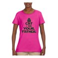 thumbnail image 3 of Cat I Am Your Father Cat Lover Womens Graphic T-Shirt, Fuschia, Medium, 3 of 5