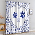 thumbnail image 4 of Gradient Navy Blue Blackout Bedroom Living Room Curtains, Cute Animal Paw Prints Soundproof Privacy Curtains, Ultra Soft Drapes Fast Drying Machine Washable for Kid Room Balcony-W52xL84in, 4 of 6