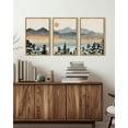 thumbnail image 3 of SHENIFY Mountain Range Landscape Wall Art 16x24in3pcs Natural Framed Ink Wash Watercolor Nature Laker Sun Rises Decor Artwork Prints Rustic Living Room Bedroom, 3 of 7