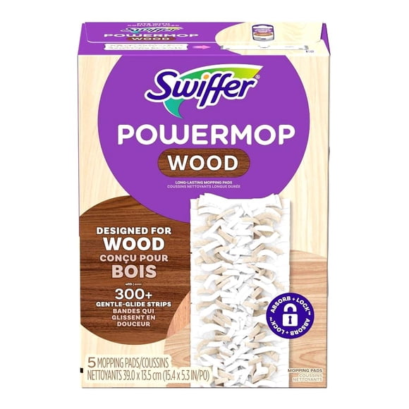 Almohadilla de recambio para mopa Swiffer, paquete de 5 unidades, 39 x 14 cm, color blanco
