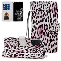 Galaxy S20 Wallet Cover Case for Samsung Galaxy S20 6.2" 2020, Allytech PU Leather Anti-Shock Folio Kickstand Magnetic Closure Detachable Lanyard Strap Card Slots Case for Samsung S20, Leopard