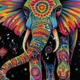 thumbnail image 5 of BCIIG Psychedelic Elephant Shower Curtain Set with Hooks - Premium Fabric 36"x72, 5 of 7
