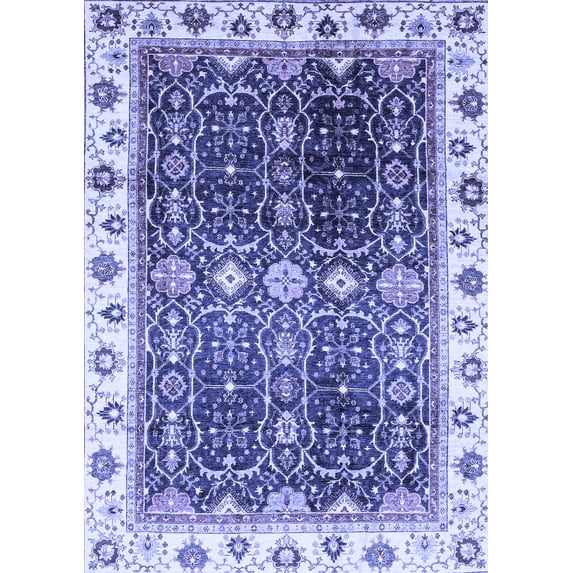 Ahgly Company Indoor Rectangle Oriental Blue Traditional Area Rugs, 8' x 10'