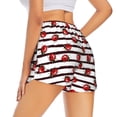 thumbnail image 3 of Goofa Ladybugs on Black and White Striped1 Printed Women 2 in 1 Running Shorts,Quick Dry Athletic Workout Shorts,High Waisted Athletic Shorts with Liner Pockets-XX-Large, 3 of 9