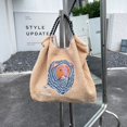 thumbnail image 2 of Bolsos ecológicos esponjosos para mujer, bolsos con bordado de León, bolso de hombro de alce, bolso de diseñador de piel sintética, Asa de cuerda, bolsos con cordón, Hobo xuanjing  unisex, 2 of 2