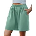 thumbnail image 2 of Bermudas Quenteen Loose para mujer, talla grande, color verde, 2 of 7