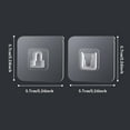 thumbnail image 2 of 2/20 Pcs Pairs Clear Double-Sided Adhesive Wall Hooks - Mounted Door Hanger Kit - No Drill Sticker Hangers with Suction Cup for Bathroom, Kitchen, 2 of 6