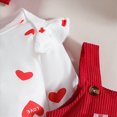 thumbnail image 6 of NOLDARES Baby Girl Clothes Fall Winter Outfits Long Sleeve Romper Cartoon Suspender Skirt Bow Headband Set 0-24 Months(Red,12-18 M), 6 of 9