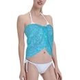 thumbnail image 4 of Disketp Blue Glitter Women Swimsuit Cover Up Short Chiffon Summer Beach Sarong Bikini Wrap Skirt Bathing Suit, 4 of 7