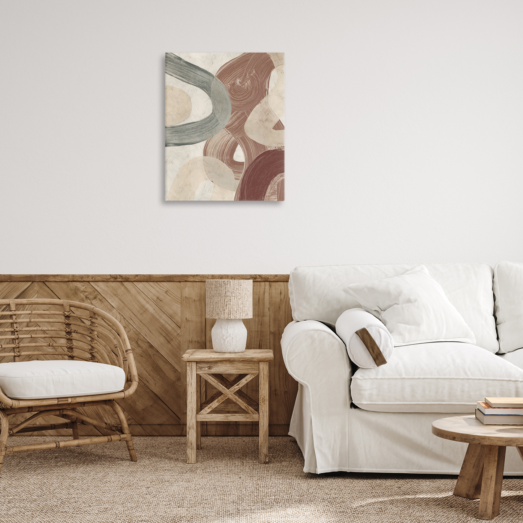 Stupell Industries Abstract Southwestern Neutrals Abstract Painting Gallery Wrapped Canvas Art Print Wall Art, 24 x 30