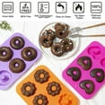 thumbnail image 3 of Silicone Donut Molds Round Heart Flower, 3-Pack of Non-Stick Food Grade Silicone Pans for Donut Baking - Purple,Pink,Orange, 3 of 6