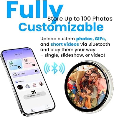 1.7" Electronic Digital Photo Badge - Customizable Touchscreen Display Pin for Keychain, Backpack, Ita Bag, Cosplay (Valentine's Gift) - Color Box Packaging(white)-dh