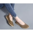 thumbnail image 6 of Women's Leather Shoes Loafers Slip-On Flat Shoes Casual Walking Comfortable Breathable Soft Sole Hollow, 6 of 12