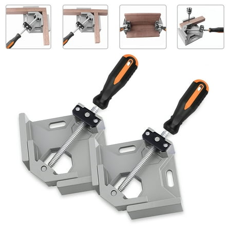 

LEJOSTOL 2 Pack Right Angle Clamp - 90 Degree Clamps for Woodworking Single Handle Aluminum Alloy Corner Clamp with Adjustable Swing Jaw