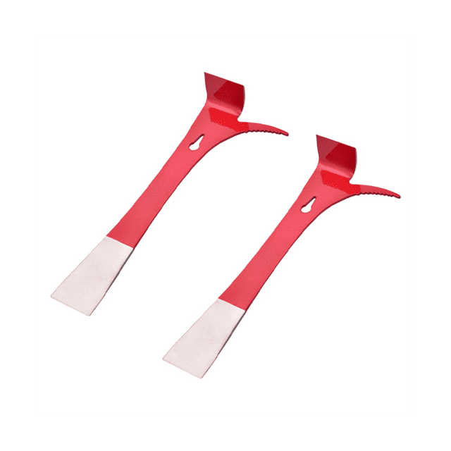 Outil de Ruche en Acier Inoxydable 3 en 1 avec Crochet en J, 2 Pcs Ruche pour Abeille Boîte Couteau pour Apiculteurs, 2 x Grattoir de Ruche, Argent & Rouge