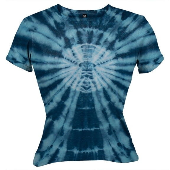 Blue Circle Burst - Juniors Babydoll T-Shirt - Medium