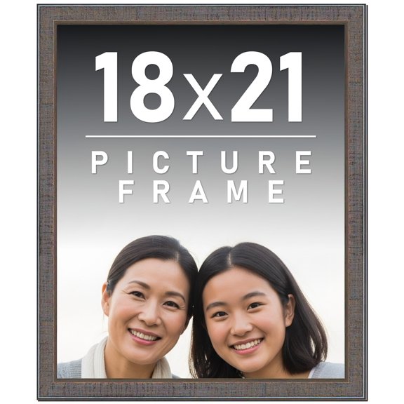18x21 Frame Slate Blue Distressed Rustic Solid Wood Picture Frame | 0.75 Inch Moulding Width |