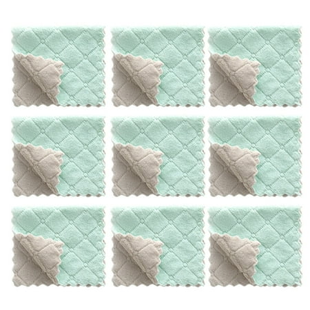 

24Pcs Kitchen Dishcloths Dish Towels Household Cleaning Cloths (Green Grey)