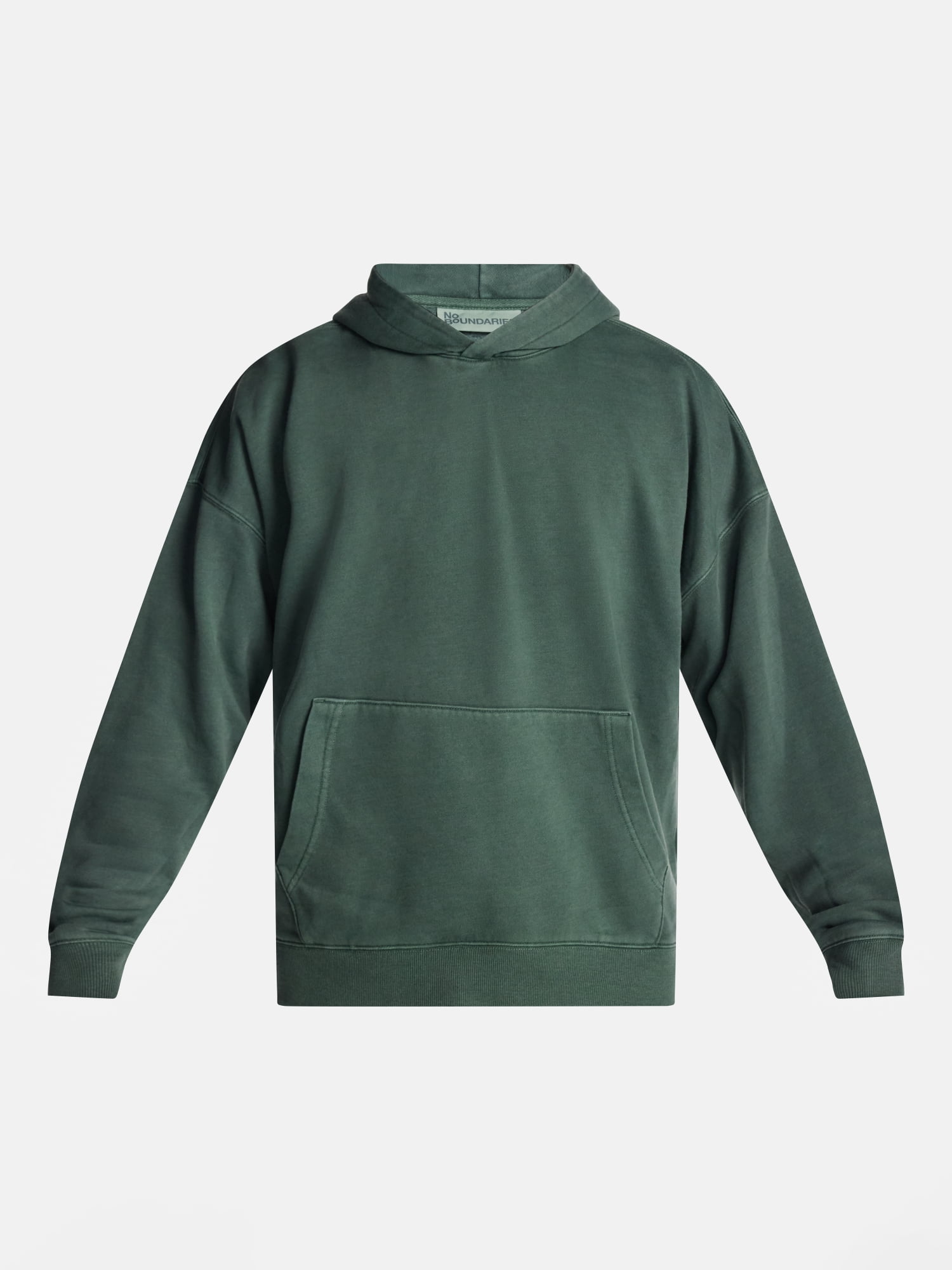 No Boundaries Boxy Fit Oversized Fleece Hoodie with Long Sleeves, Men's XS-4XLT