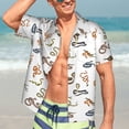 thumbnail image 4 of Uemuo Snake Printed Regular Fit Short Sleeve Casual Hawaiian Shirt for Men,Aloha shirt,Tropical shirt,Floral print shirt,Vacation Beach shirt-XX-Large, 4 of 9