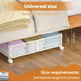 thumbnail image 4 of Under Bed Storage with Wheels, Rolling Under Bed Storage Bins for Shoes Clothes, Foldable and Easy Mobility (2 Pack, White), 4 of 7