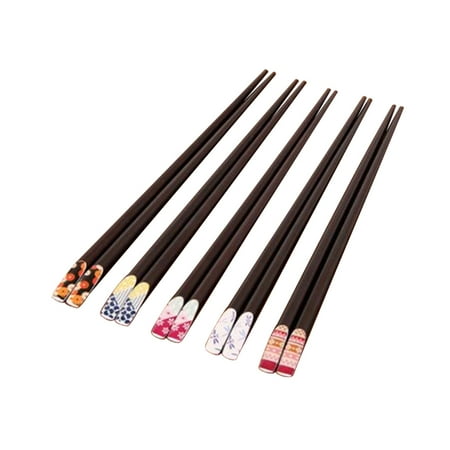 

5 Pairs Eco-friendly Wooden Chopsticks Household Long Chopsticks Smooth Surface Non-Slip Chopsticks Home Kitchen Tableware