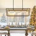 thumbnail image 3 of LovingAHome 8 Lights Rectangle Chandelier Black Gold Industrial Cage Kitchen Island Ceiling Light, 3 of 8
