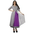 thumbnail image 1 of Moomaya Tunique Imprimée en Coton pour Femmes, Fente sur le Fron, Manches Courtes, Longue Kurta Kurti, Ensemble-2TG, 1 of 1