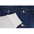 thumbnail image 4 of Men's Two Tone Jean And Grey Jersey with Removable Hood Denim Trucker Jacket (Dark Blue, 2XL), 4 of 4