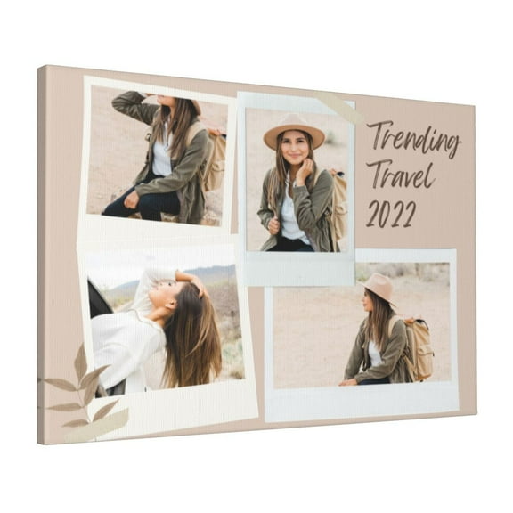 Custom Canvas Prints Begie Minimalist Trending Travel 2022 Personalized Photo Image Collage DIY Framed Kit Wall Art Picture Room Decor 16x20 inch