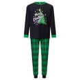 thumbnail image 2 of Christmas Family Pajamas Matching Set, Long Sleeve Letters Print T-shirt with Plaid Pants Sleepwear Loungewear, 2 of 10