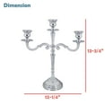 thumbnail image 3 of Aspen Creative 16304-11, Nickel Aluminum Solid Candle Holder, Table Decorative Candle Stand for Wedding, Dinning, Party, Home Decor, 12-1/4" L x 4-1/4" W x 13-3/4" H, 3 of 4