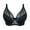 Black, variant on Padded Bra With Straps Womens Solid Lace Lingerie Bras Underwear Bralette Bras Comfortable Bra Women's Plus Size Wirefree Bra With Support, Style 9532, 40D