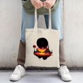thumbnail image 2 of Stylish Canvas Tote Bag with Vibrant Orange and Pink Splash Design - Perfect for Shopping Travel and Parties, 2 of 4