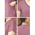 thumbnail image 4 of Adar Pro Heather Sarraus pour Femmes - Haut de Sarrau Moderne à Col en V - P7002H - Heather Wine - 2X, 4 of 7