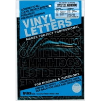 Graphic Products Duro-Vinyl Gothic Letters & Numbers, Black, 1", 183 Pieces