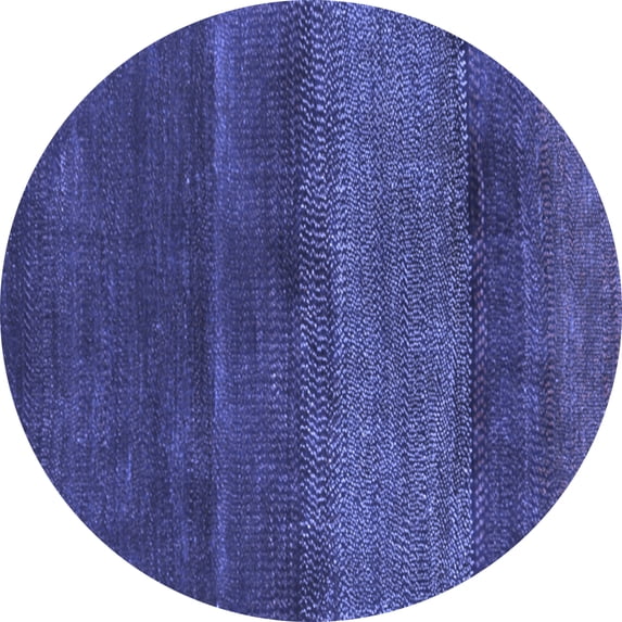 Ahgly Company Indoor Round Abstract Blue Contemporary Area Rugs, 8' Round