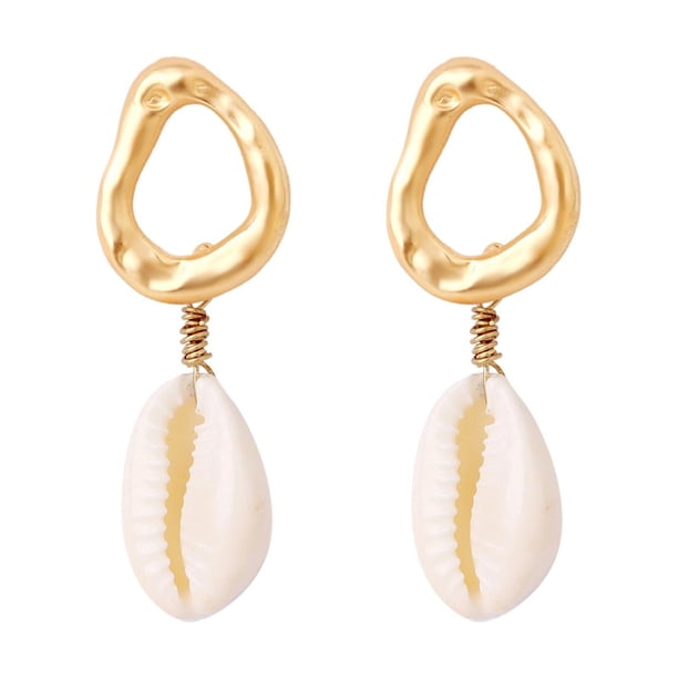 Verano Bohemia Seashell Earring Pearl Stud Earrings Beach Ocean Pendientes Accesorios
