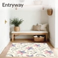thumbnail image 3 of ODIKA 6'x9' Machine Washable Non-Slip Area Rug, Art Nouveau Scrollwork with Stylized Petal Flourishes High Traffic Rug, Ivory, 552819, 3 of 7