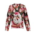 thumbnail image 4 of WTOBBY Women's Christmas Print Knit Cardigan, Long Sleeve Pullover with Festive Designs, Cozy for Holiday Parties and Winter Wear,Dark Green L, 4 of 6