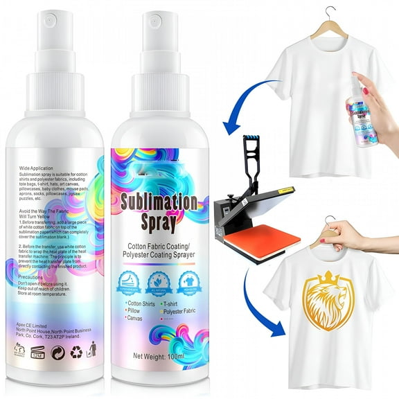 VELIMO Sublimation Spray Coating For Cotton Shirts,All Fabrics Including Polyester,Canvas,Quick Drying,Super Adhesion,High Gloss 100ML,White